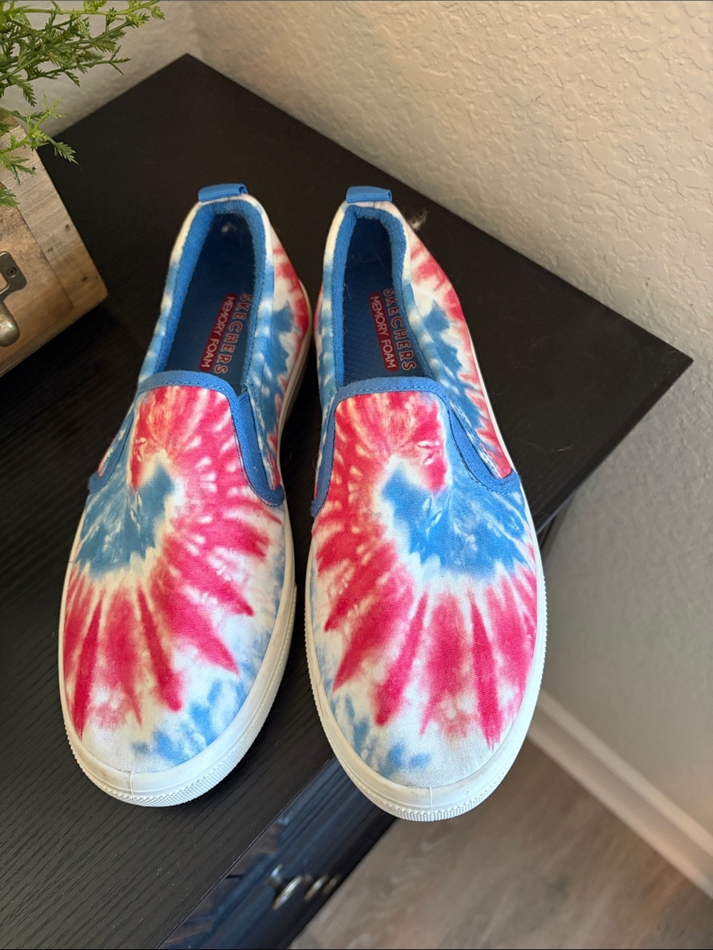 Skechers Slip-On Tie-Dye Sneakers - Blue & Pink